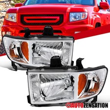 Fit 2006-2014 Honda Ridgeline Headlights Halogen Headlamps Assembly Left+Right picture