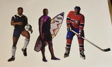 3 Vintage Bo Jackson Cardboard Cutout Two Sided “Bo Knows” Store Displays picture
