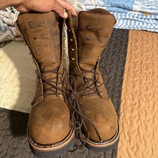 Chippewa Men's Work Boots, Size 11E, Brown Leather, Steel toe picture