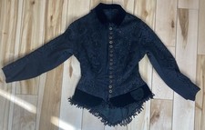 Antique Mid-Late 1800’s Victorian Beaded Fringe Bodice Button Down Jacket As Is picture