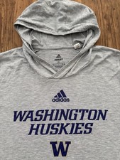 Adidas Freelift Washington Huskies Football Player Issued Hooded Shirt Sz XL picture