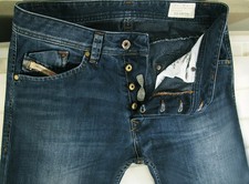 HOT AUTHENTIC ITALY Men's DIESEL DARRON 837K Slim TAPERED DARK Denim Jeans 30x32 picture