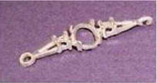 10x8mm Oval Cab Accented Silver Pre-Notched Bracelet Link Setting picture