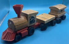 1972 Mattel PUTT PUTT Wooden Train Engine Child Toy Wood Trains Cars Loose *Read picture