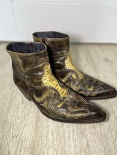Sendra Cowboy 7482P Brown ankle boots with a distressed finish python picture