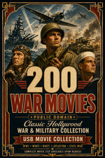 200 Public Domain War Movies USB Classic Hollywood WWII WWI Military Films picture