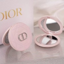 Dior Beauty Pink Silver Makeup Compact Mirror VIP Gift New in Box picture
