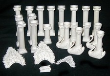 Vintage WILTON CAKE PILLARS LOT Wedding 4 Swans 16 Columns 20 Filigree Corners picture