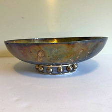 Vintage Emilia Castillo Taxco Hand Hammered Silver Plate Centerpiece Bowl Ball picture