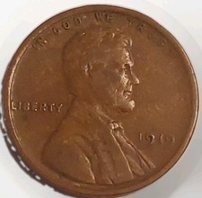 1919 P Lincoln Wheat Penny Copper Cent Very Fine Brown Condition Free Post  picture