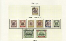 Malaysia Perak 1900 1c-3c on $2 SG81-87 Mint and used Cat £250 picture