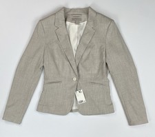 NWT H&M Light Beige Melange Fitted Blazer Suit Jacket Business Career Womens S picture