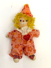 Vintage Used Knickerbocker 1978 10”Half-Pint Tag ALong Clown Rag Doll* picture