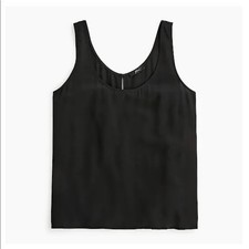 NWT J. Crew Tank Top in Re-Imagined Silk Size Medium M Black Camisole Cami  picture