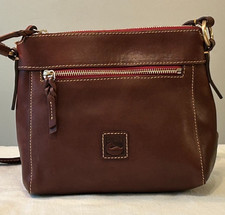 Dooney & Bourke Florentine Allison Crossbody Chestnut Brown Leather Bag Dust Bag picture