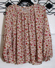 Old Navy Women's Top Size 2X Long Sleeve Multicolored Floral Round Neck picture