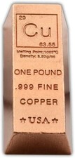 1 lb Copper Ingot .999 Fine Copper 16 oz copper bar Bullion picture
