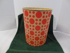 Dusen Dusen Areaware Red Polka Dot Design Metal Trash Can Bin Abstract NEW 10.5