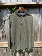 Roundtree & Yorke Collection Long Sleeve Polo Size L Green Mercerized picture