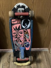Vintage Variflex Voodoo Concave Radcut Skateboard 80s Black & Pink Neon picture