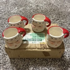 4 Vintage Dexter's Ceramic Santa Mugs Japan 1.75