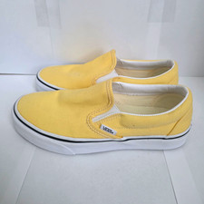 VANS Men's Slip-On Casual Shoes Yellow/White Canvas Round Toe US 6.5 picture