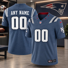 New England Patriots Blue Alternate Any Name #00 Custom Jersey New picture