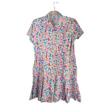 BeachTime by LuluB Dress Womens S Multi Color Cocktail Print Quarter Zip Pockets picture