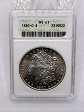 1880‑O Morgan Silver Dollar – ANACS MS61 – Old Soapbox Holder – Undergraded Gem picture