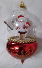 Sofieria De Carlini Santa on Sled Dome Style Ornament NWT picture