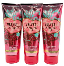 NEW Bath & Body Works Lot of 3 Tubes Velvet Sugar Hydrating Body Cream 8 oz picture