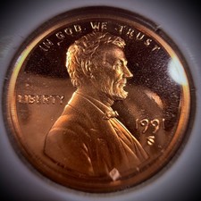 1991 S Exceptionally High Grade DCAM Proof RD Penny picture