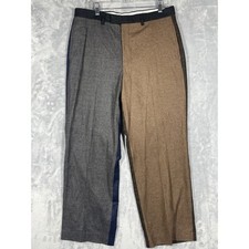Noah NY Kynoch Wool Cashmere Patchwork Trousers Plaid Houndstooth Mens 34 Italy picture