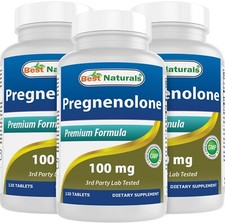 3 Pack Best Naturals Pregnenolone 100 mg 120 Tablets picture