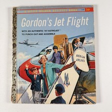 Vintage Gordon's Jet Flight Little Golden Activity Book American Airlines  1961 picture