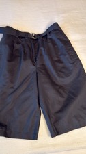 Lemaire Navy Pleated Belted Chino Shorts Twill Silk Cotton Pockets Size 30 picture