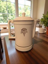  Vintage Porcelier Vitrified China Coffee Pot Uranium Glaze UV Glow Deco Teapot picture