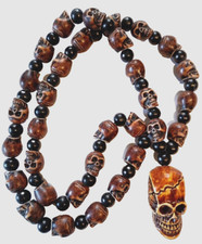 Necklace or Bead Strand - High Detail Resin Skull Beads, 33 Skulls, 33 Inches picture
