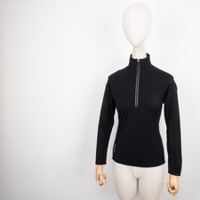 Icebreaker GT 200 Women's Merino Wool Base Layer Half Zip Black Top S picture