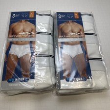 Lot - 2 Michael Morgan Men Briefs 3 Pack Size M 34-36 Cotton Classic Fit Tagless picture