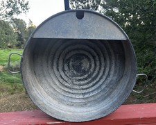 Vintage Galvanized Metal Automobile Hotrod Oil Drain Drip Pan 19”x6” Garden picture