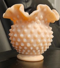 Fenton Dusty Pink  Ruffled Rose Bowl picture