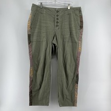 Anthropologie Pants The Wanderer Women US 18W Green Utility Button OP1221181 picture