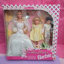 Vintage 1994 Mattel Wedding Party Barbie Deluxe Set Dolls Stacie Todd NRFB 13557 picture