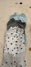 Happiest Baby Sleepea Swaddle Sack Size Small Gray/White Unisex Moon & Stars picture