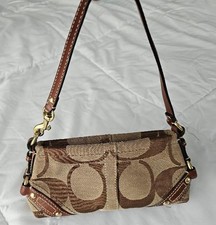 Rare Y2K Coach Micro Carly Khaki Signature Jacquard Excellent preowned condition picture