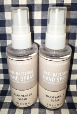 NEW 2-Pack WARM VANILLA SUGAR Anti-Bacterial Hand Spray 3 oz Bath & Body Works picture