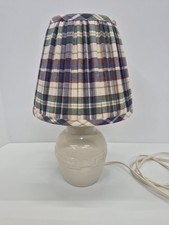 Longaberger Pottery  Woven Traditions Lamp W/ Plaid Shade picture