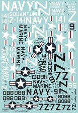 Xtradecal 1/48 USN US Navy Reserve Air Wing VP-91 TBM-3 F4U-4 F9F-6 T-33 Decals picture