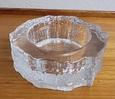 Vtg iittala Finland Glass Aslak Candle Holder Dish Bowl Map Tapio Wirkkala picture